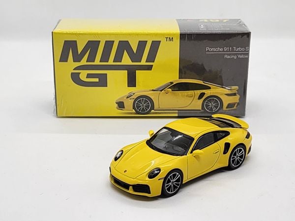 Xe Mô Hình Porsche 911 Turbo S Racing Yellow LHD 1:64 Minigt ( Vàng )