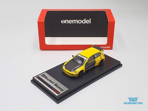 Xe Mô Hình Honda Civic EG6 Rocket bunny 1:64 One Model (Vàng Carbon)