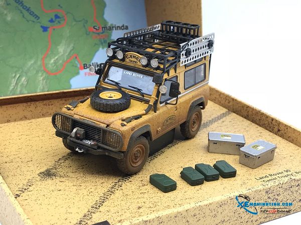 Xe Mô Hình Land Rover 90 ''Camel Trophy'' Borneo 1985 1:43 Almost Real ( Vàng Bụi )