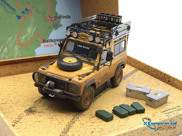 Xe Mô Hình Land Rover 90 ''Camel Trophy'' Borneo 1985 1:43 Almost Real ( Vàng Bụi )