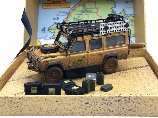 Xe Mô Hình Land Rover Defender 110 ''Camel Trophy'' 1993 1:43 Almost Real ( Vàng Bụi - 4 cửa )