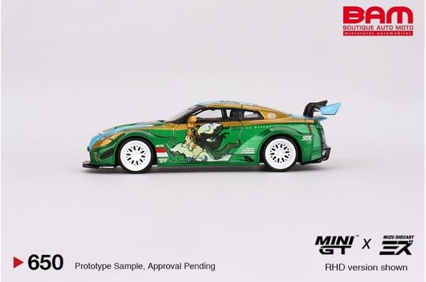 Xe mô hình NISSAN 35GT-RR Ver.2 “RORO” LB-Silhouette WORKS 1:64 MiniGT (Xanh Lá)