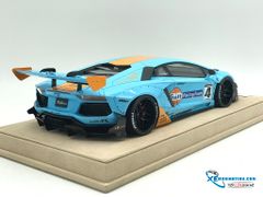 Xe Mô Hình LB Performance Lamborghini Aventador 2.0 Liberty Walk 1:18 ( Xanh dương sọc cam )