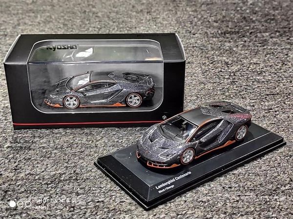 Xe Mô Hình Lamborghini Centenario 1:64 Kyosho ( Đen viền Cam )