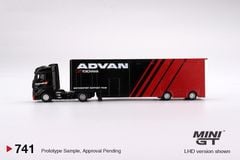 Xe Mô Hình Mercedes-Benz Actros w/ Racing Transporter ADVAN 1:64 MINIGT