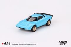 Xe Mô Hình Lancia Stratos HF Stradele Azzuro Chiaro LHD 1:64 MiniGT ( Xanh )