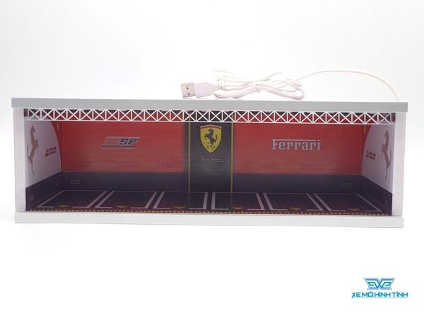 Mô Hình Garage Ferrari Có Đèn 1:64 Geechan-Models