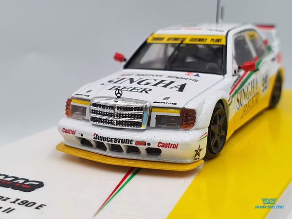 Xe Mô Hình Mercedes-Benz 190 E 2.5-16 Evolution II 1:64 Tarmac Works( Trắng Vàng )