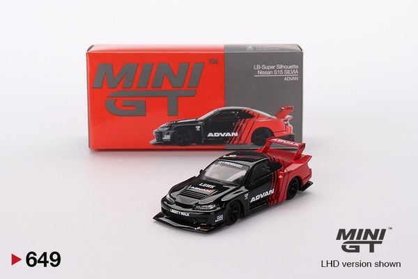 Xe Mô Hình Nissan LB-Super Silhouette S15 SILVIA ADVAN RHD 1:64 MINIGT