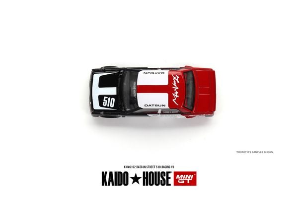 Xe Mô Hình Datsun Street 510 Racing V1 1:64 Kaido ( Đen / Trắng / Đỏ #510 )