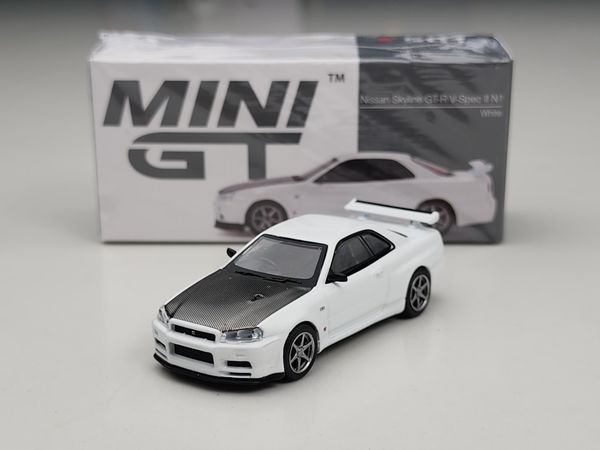 Xe Mô Hình Nissan Skyline GT-R (R34) V- Spec II N1 1:64 MINIGT ( White )