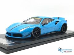 J01-06 MH 1:18 JEC FERRARI 488 LB WALKS (BABY BLUE) - CARBON