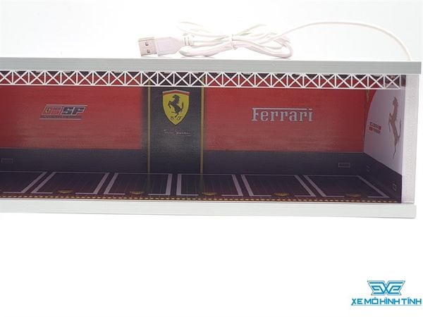 Mô Hình Garage Ferrari Có Đèn 1:64 Geechan-Models