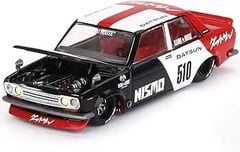 Xe Mô Hình Datsun Street 510 Racing V1 1:64 Kaido ( Đen / Trắng / Đỏ #510 )