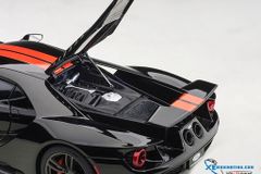 1/18 FORD GT 2017 (SHADOW BLACK/ORANGE STRIPES)