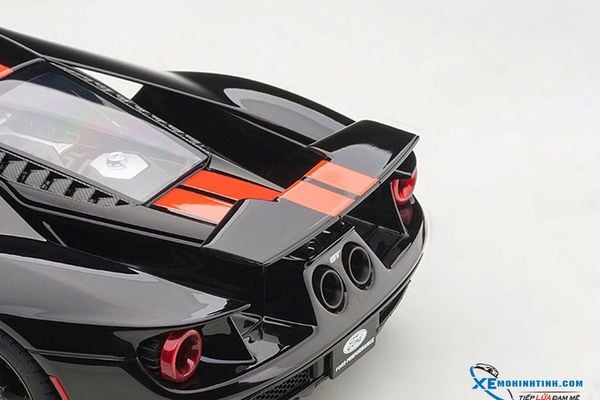 1/18 FORD GT 2017 (SHADOW BLACK/ORANGE STRIPES)