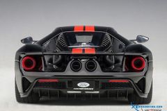 1/18 FORD GT 2017 (SHADOW BLACK/ORANGE STRIPES)