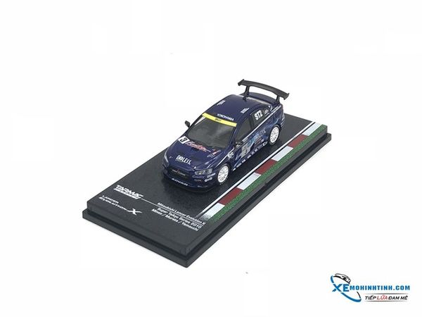 Xe Mô Hình Mitsubishi Lancer Evolution X Super Taikyu Series 2010 Mineo / Murata / Yamauchi 1:64 Tarmac Works ( Xanh )