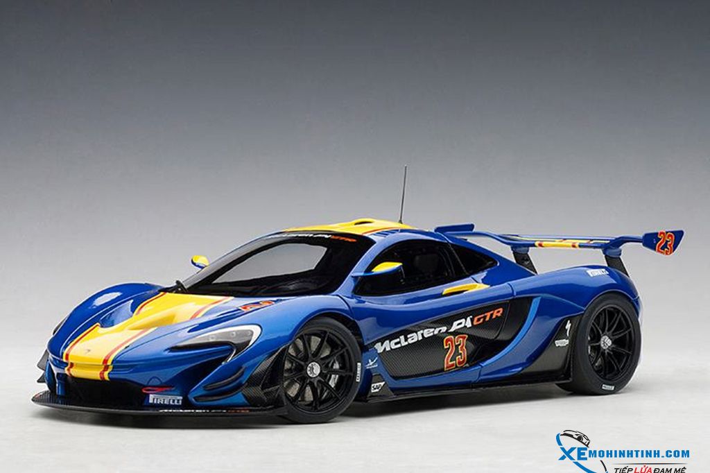 Xe Mô Hình McLaren P1 GTR 1:18 Autoart ( Xanh Dương Sọc Vàng