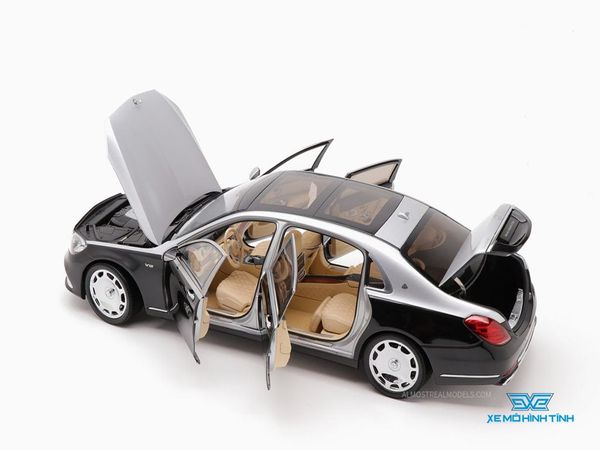 Xe Mô Hình Mercedes-Maybach S-Class 2019 1:18 Almost Real ( Đen Nửa Bạc )