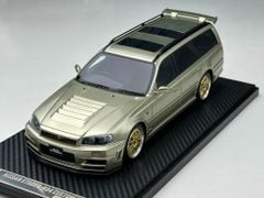 Xe Mô Hình Nissan Stagea- R34 Custom Version Limited 66 pcs 1:18 Ivy Model ( Gold )