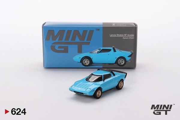 Xe Mô Hình Lancia Stratos HF Stradele Azzuro Chiaro LHD 1:64 MiniGT ( Xanh )