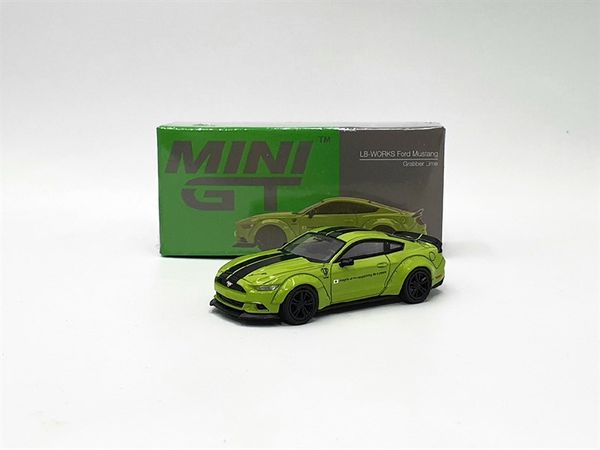 Xe Mô Hình LB-WORK Ford Mustang Grabber Lime LHD 1:64 Minigt ( Xanh Lá )