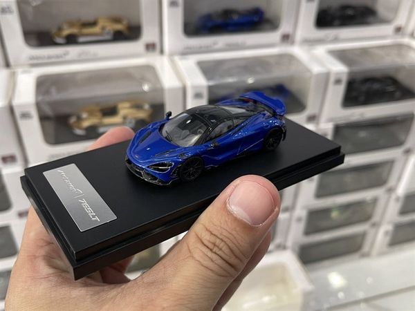 Xe Mô Hình McLaren 765LT 1:64 LCD ( Xanh Kim Loại )