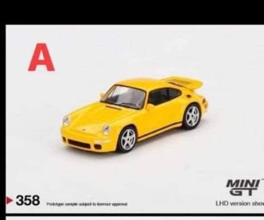 Xe Mô Hình RUF CTR Anniversary Blossom Yellow LHD 1:64 Mini GT (Vàng )