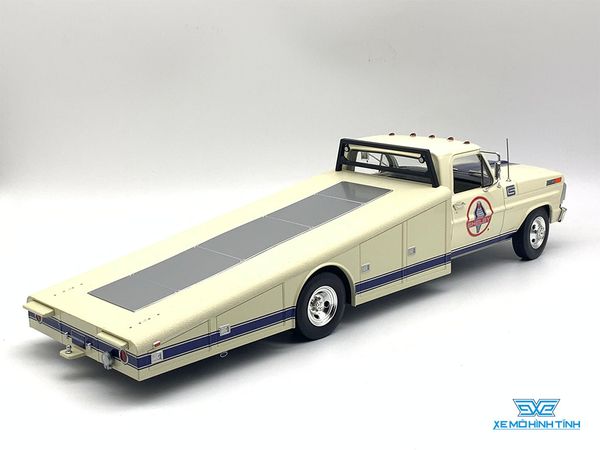 Xe Mô Hình Ford F-350 Ramp Truck Shelby Racing 1970 1:18 ACME ( Trắng Xanh )