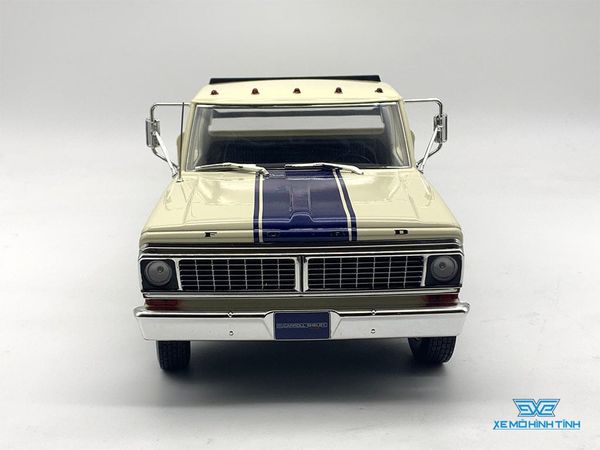 Xe Mô Hình Ford F-350 Ramp Truck Shelby Racing 1970 1:18 ACME ( Trắng Xanh )