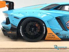 Xe Mô Hình LB Performance Lamborghini Aventador 2.0 Liberty Walk 1:18 ( Xanh dương sọc cam )