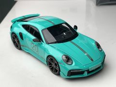 Xe Mô Hình Porsche 911(992) Turbo S Coupe Sport Design 2021 1:18 ( Xanh Min )