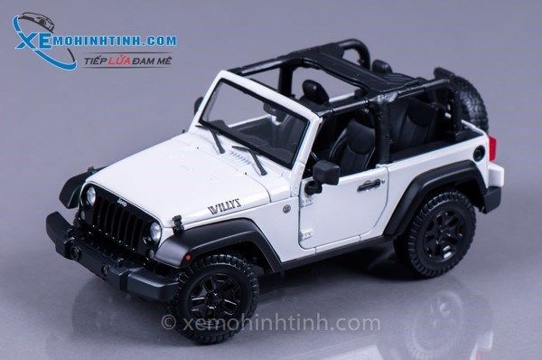 XE MÔ HÌNH JEEP WRANGLER CONVERTIBLE 2014 1:18 MAISTO (TRẮNG)