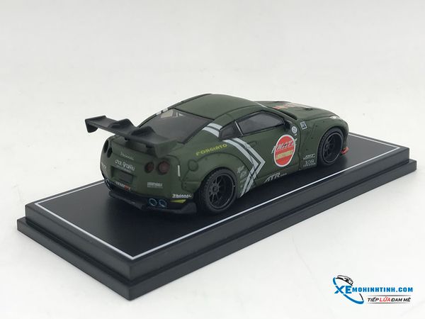 Xe Mô Hình Nissan GTR- R35 LB 1:64 Liberty Walks ( Xanh Rêu Nhám )