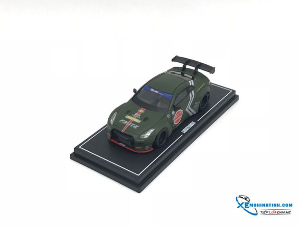 Xe Mô Hình Nissan GTR- R35 LB 1:64 Liberty Walks ( Xanh Rêu Nhám )