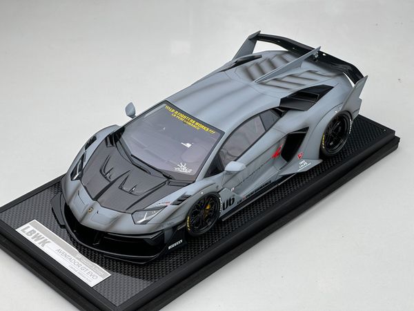 Xe Mô Hình Lamborghi Aventador 700GT Evo LBWK 1:18 Timothy & Pierre ( Fighter Grey / With Weathering effect )