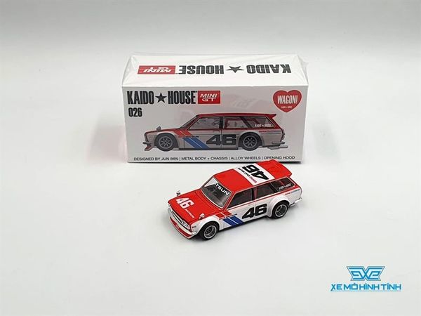 Xe Mô Hình Datsun Kaido 510 Wagon Bre V1 #46 1:64 MiniGT x Kaido House ( Đỏ )