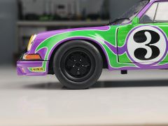 Xe mô hình Porsche 911 RSR - Purple Hippy Tribute- 1973 1:18 Solido (Xanh lá- Tím)