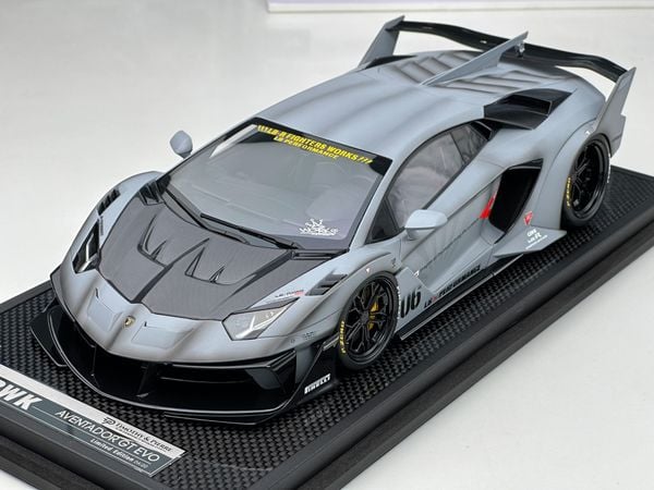 Xe Mô Hình Lamborghi Aventador 700GT Evo LBWK 1:18 Timothy & Pierre ( Fighter Grey / With Weathering effect )