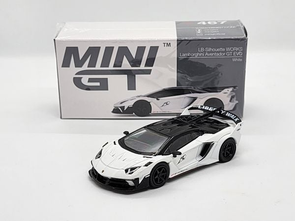 Xe Mô Hình LB-Silhouette WORKS Lamborghini Aventador GT EVO White LHD 1:64 Minigt ( Trắng )