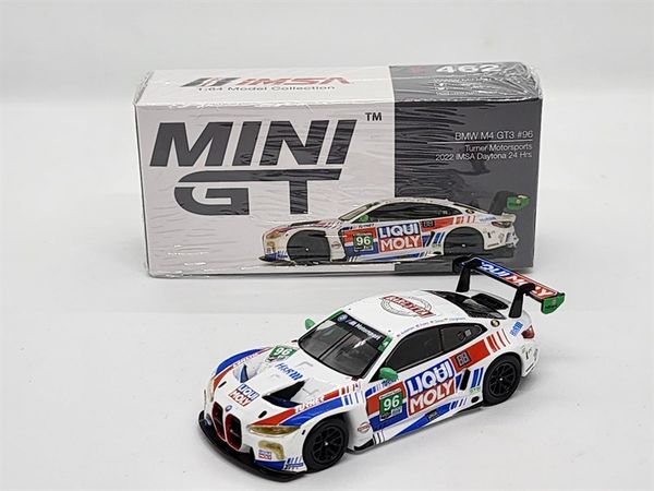 Xe Mô Hình BMW M4 GT3 #96 Turner Mtotosports 2022 IMSA Daytona 24 Hrs 1:64 Minigt ( Trắng )