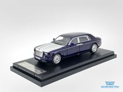 Xe Mô Hình Rolls Royce Phantom VII + Phụ Kiện Bánh 1:64 Limited ( Xanh Dương Đậm Mui Bạc )