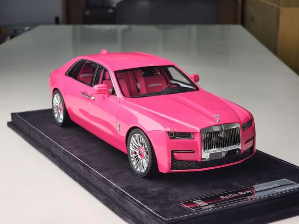 Xe Mô Hình Rolls-Royce Ghost 1:18 HH Model ( Hồng Metalic Mâm Bạc )