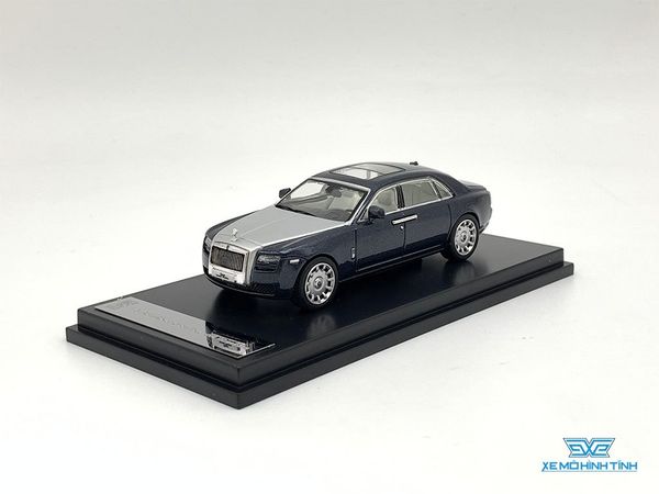 Xe Mô Hình Rolls Royce Ghoste Extended Wheelbase 1:64 Collector's Model ( Xanh Đen Mui Bạc )