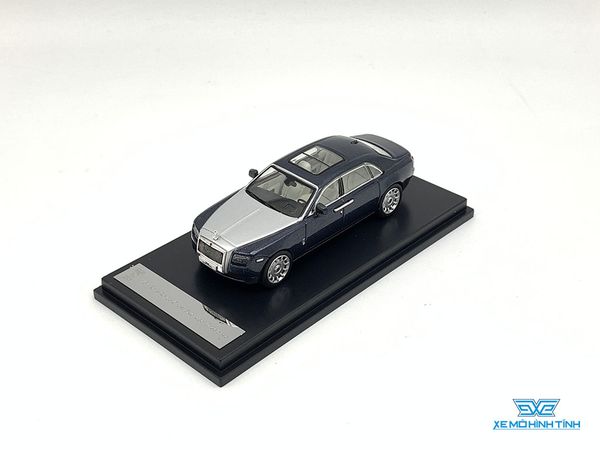 Xe Mô Hình Rolls Royce Ghoste Extended Wheelbase 1:64 Collector's Model ( Xanh Đen Mui Bạc )