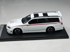 Xe Mô Hình Nissan Stagea- R34 Custom Version Limited 66 pcs 1:18 Ivy Model ( Trắng Viền Đỏ Mâm Đen )