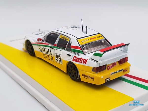 Xe Mô Hình Mercedes-Benz 190 E 2.5-16 Evolution II 1:64 Tarmac Works( Trắng Vàng )