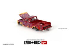 Xe Mô Hình Chevrolet Silverado Dually on Fire v1 1:64 Kaido House (Lửa)