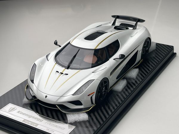 Xe Mô Hình Koenigsegg Regera 1:18 FrontiArt ( Trắng Viên Vàng ) ( 45- 46 - 47 )